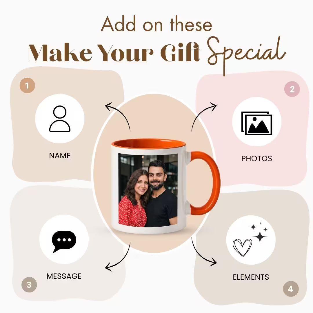 Orange Ceramic Customized Photo Mug