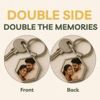 Customized Photo Hexagon Metal Keychain for Husband
