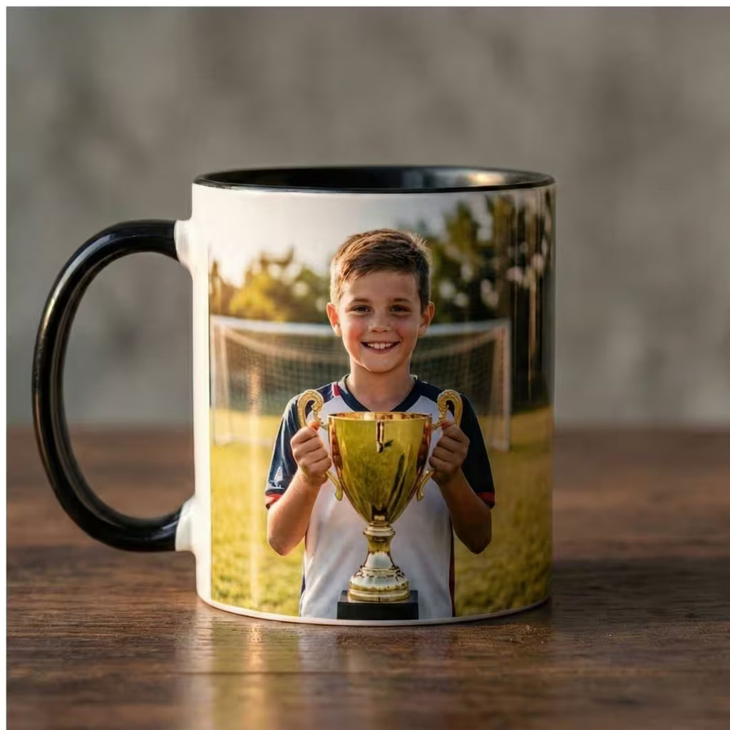 Black Ceramic Customized Photo Coffee Mug