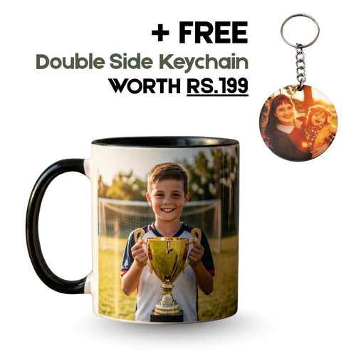 Black Ceramic Photo Coffee Mug