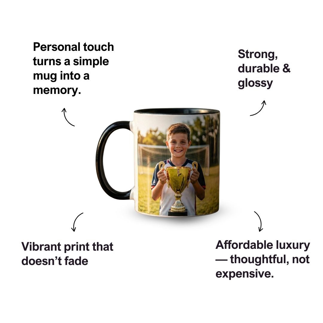 Black Ceramic Photo Coffee Mug