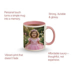 Customized 11oz Pink Handle Photo Mug