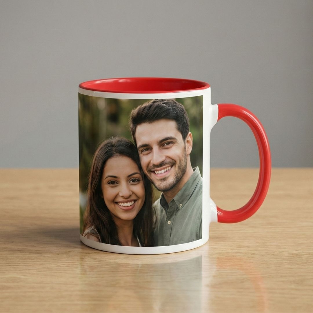 Red Ceramic Customized Photo Mug