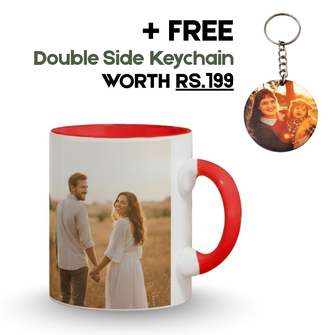 Red Ceramic Customized Photo Mug