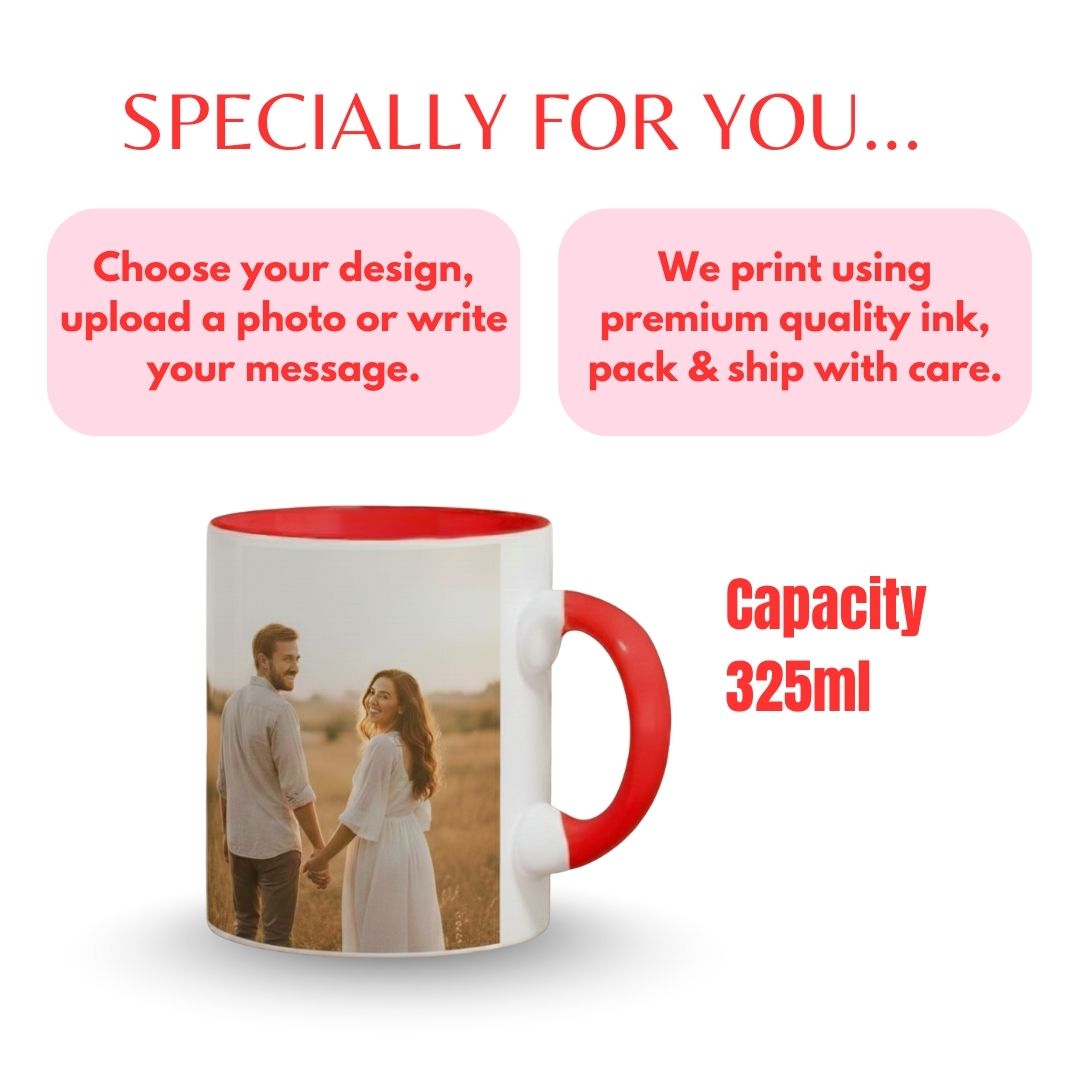 Red Ceramic Customized Photo Mug