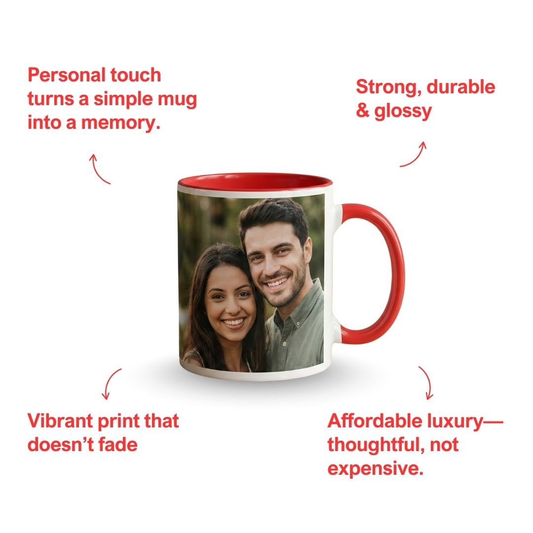 Red Ceramic Customized Photo Mug