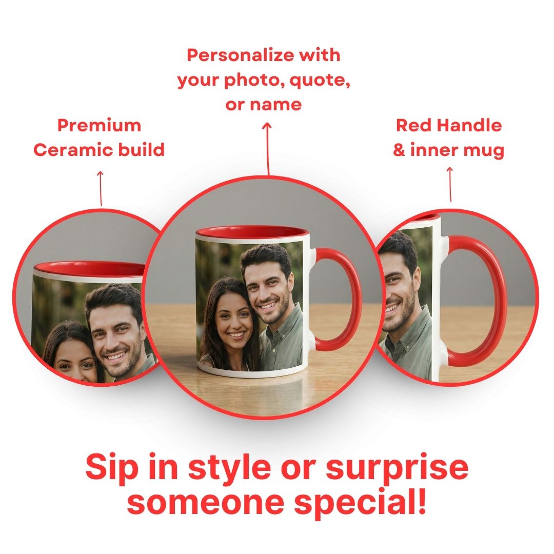 Red Ceramic Customized Photo Mug