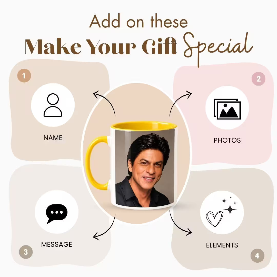 Yellow Ceramic Customized Photo Mug