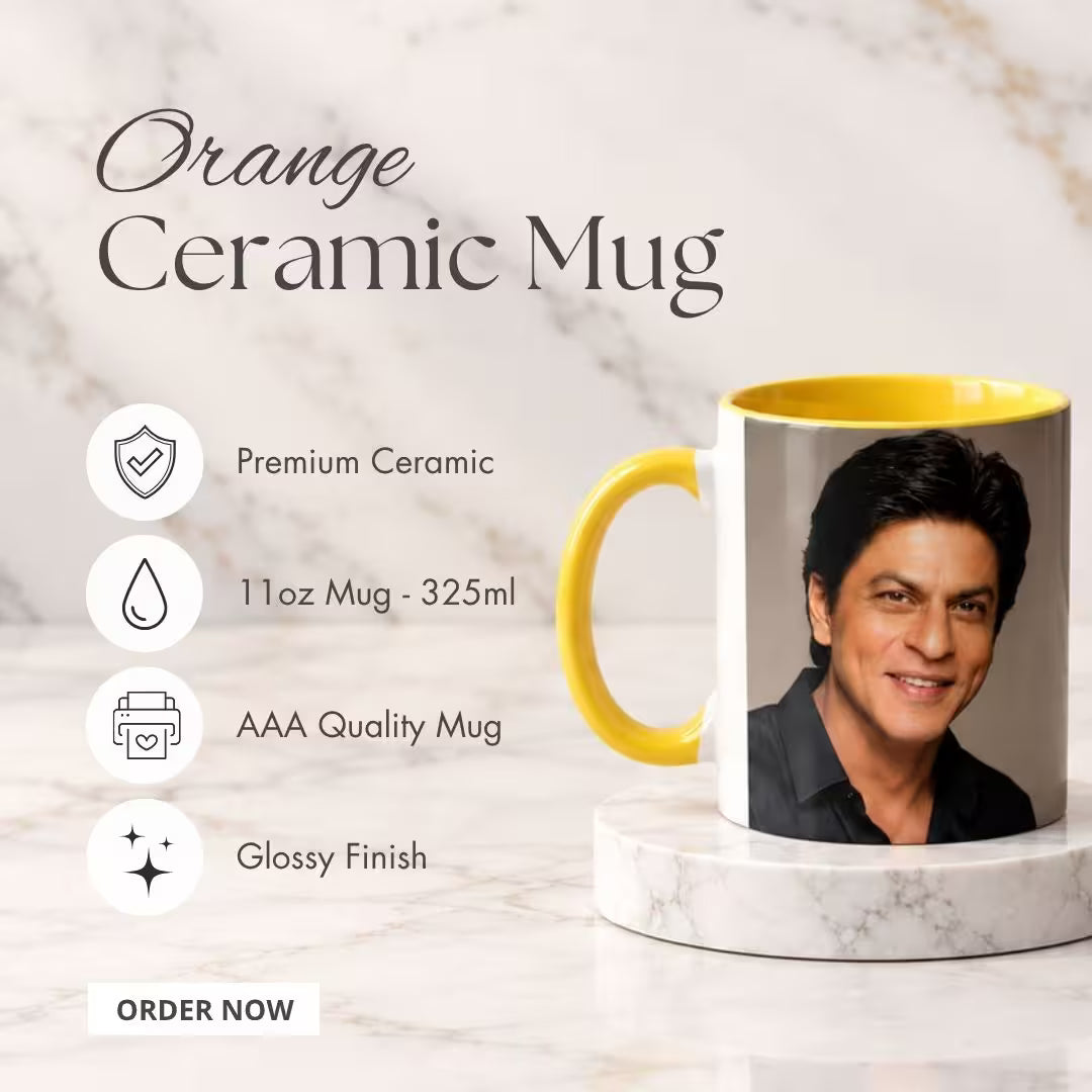 Yellow Ceramic Customized Photo Mug