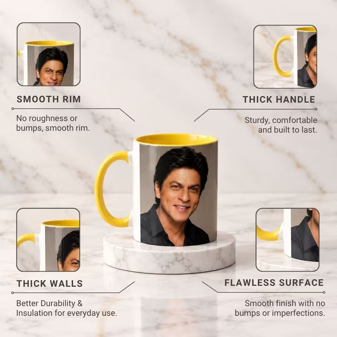 Yellow Ceramic Customized Photo Mug