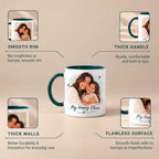 Teal Ceramic Customized Photo Mug