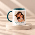 Teal Ceramic Customized Photo Mug