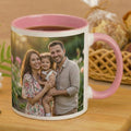 Customized 11oz Pink  Handle Photo Mug