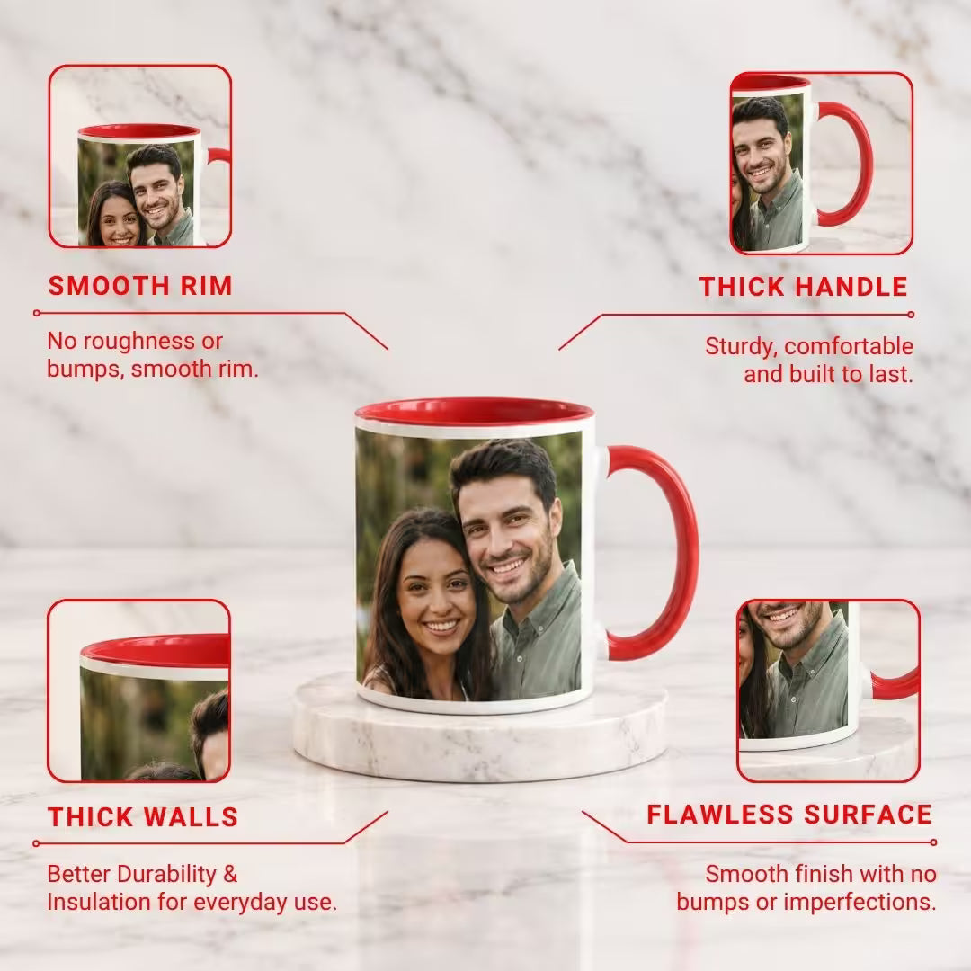 Red Ceramic Customized Photo Mug