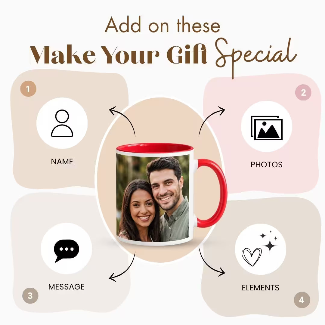 Red Ceramic Customized Photo Mug