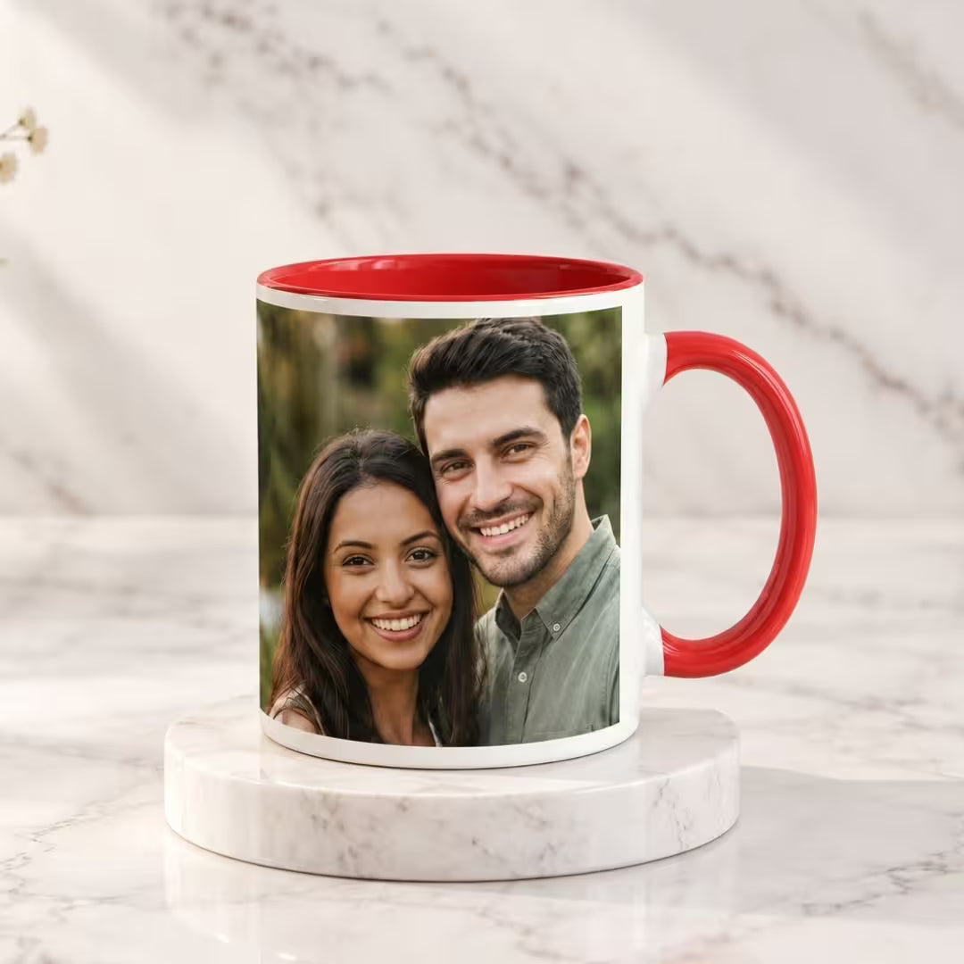 Red Ceramic Customized Photo Mug