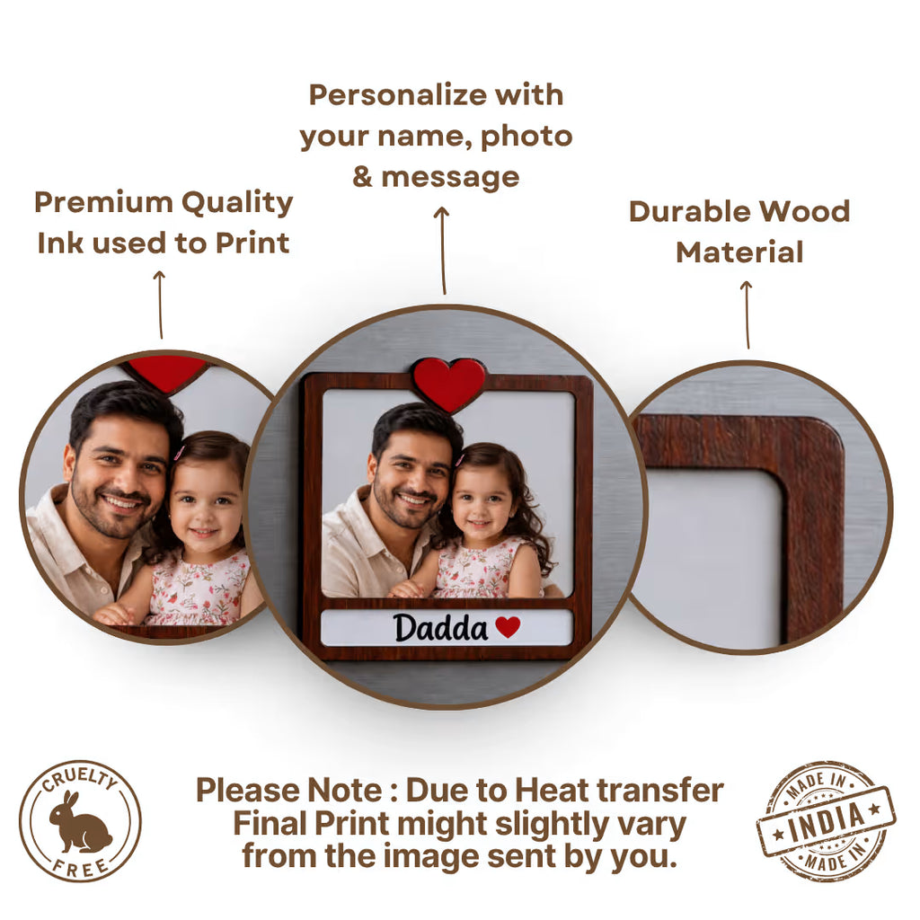 Dadda Photo Wooden Fridge Magnet