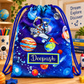 Personalized Space Theme Drawstring Shoulder Bag