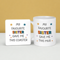 Favourite Sister Quote Ceramic Mug and Mdf Tea Coaster