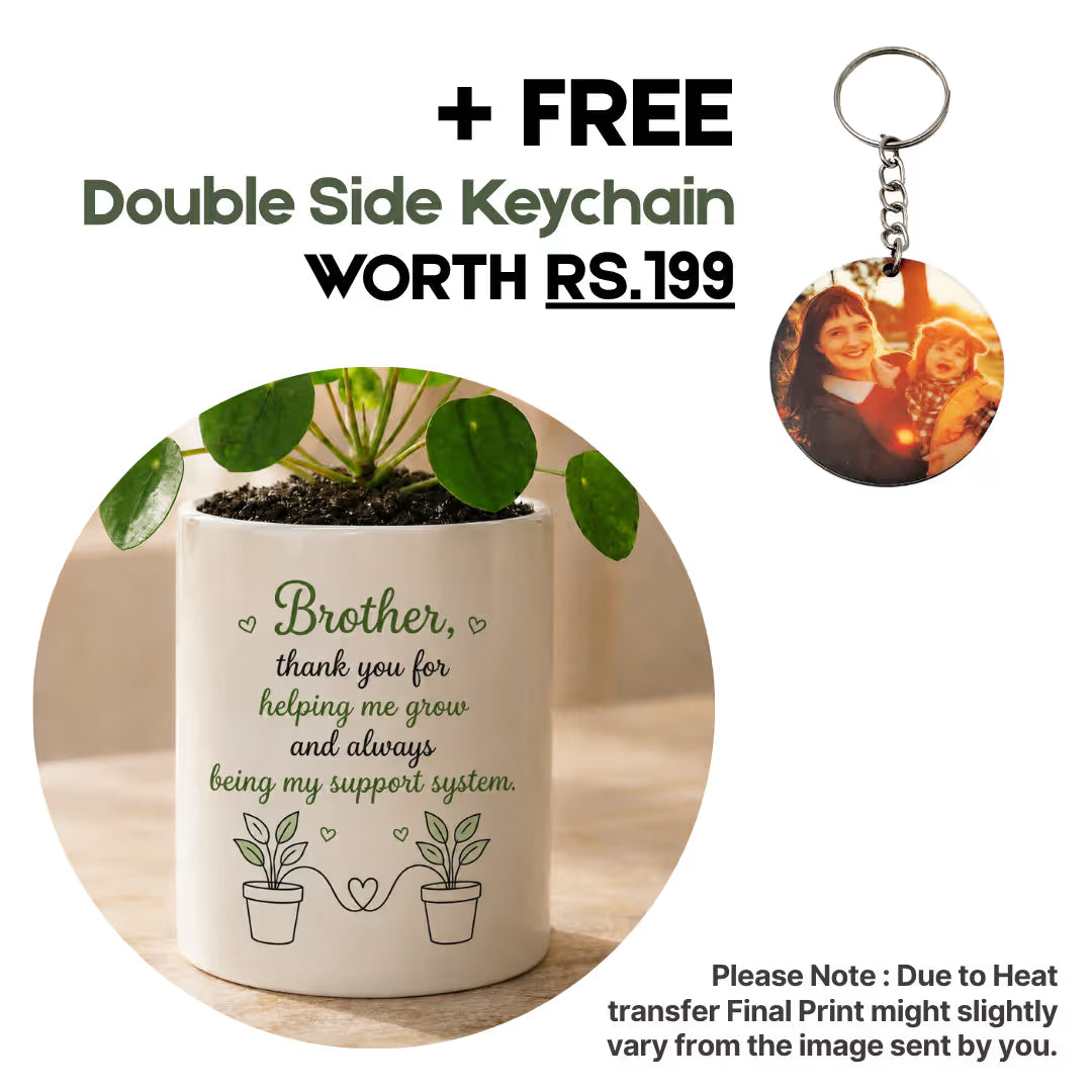 Quote Flower Ceramic Pot for Brother