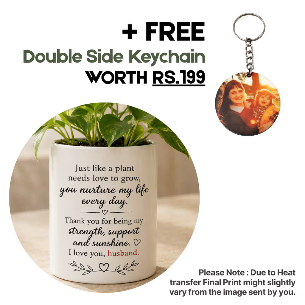 Flower Pot with Emotional Message for Husband