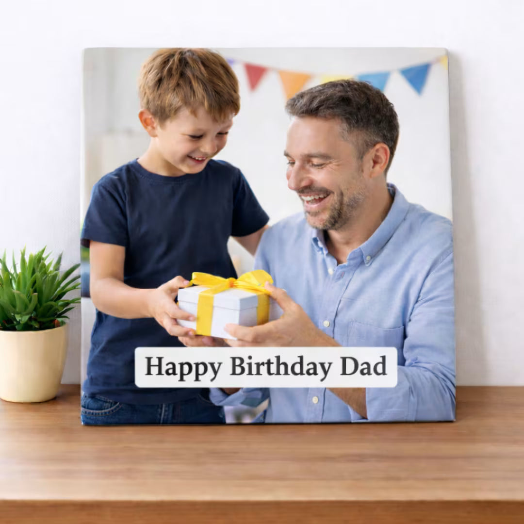 Happy Birthday Dad Photo Ceramic Tile Frame