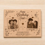 Happy Birthday Photo Engraved Wooden Plaque