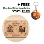 Happy Birthday Photo Engraved Wooden Plaque