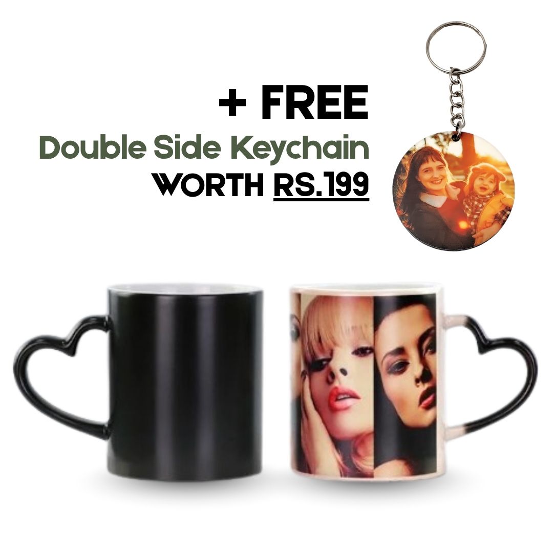 Customized Heart Handle Magic Mug