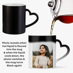 Customized Heart Handle Black Magic Mug