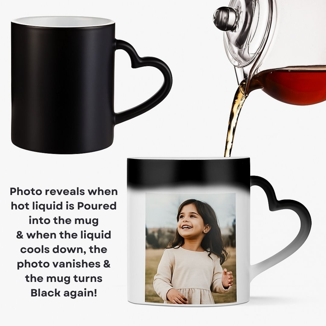 Customized Heart Handle Magic Mug