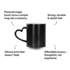 Customized Heart Handle Black Magic Mug