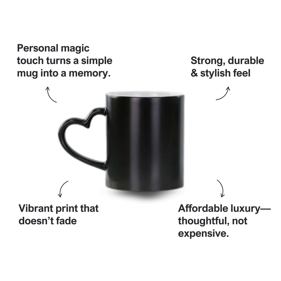 Customized Heart Handle Magic Mug