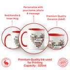 Heart Photo Collage Red Mug for Brother
