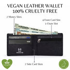 Personalized RFID Protected Chain Wallet with Card Holder - Black