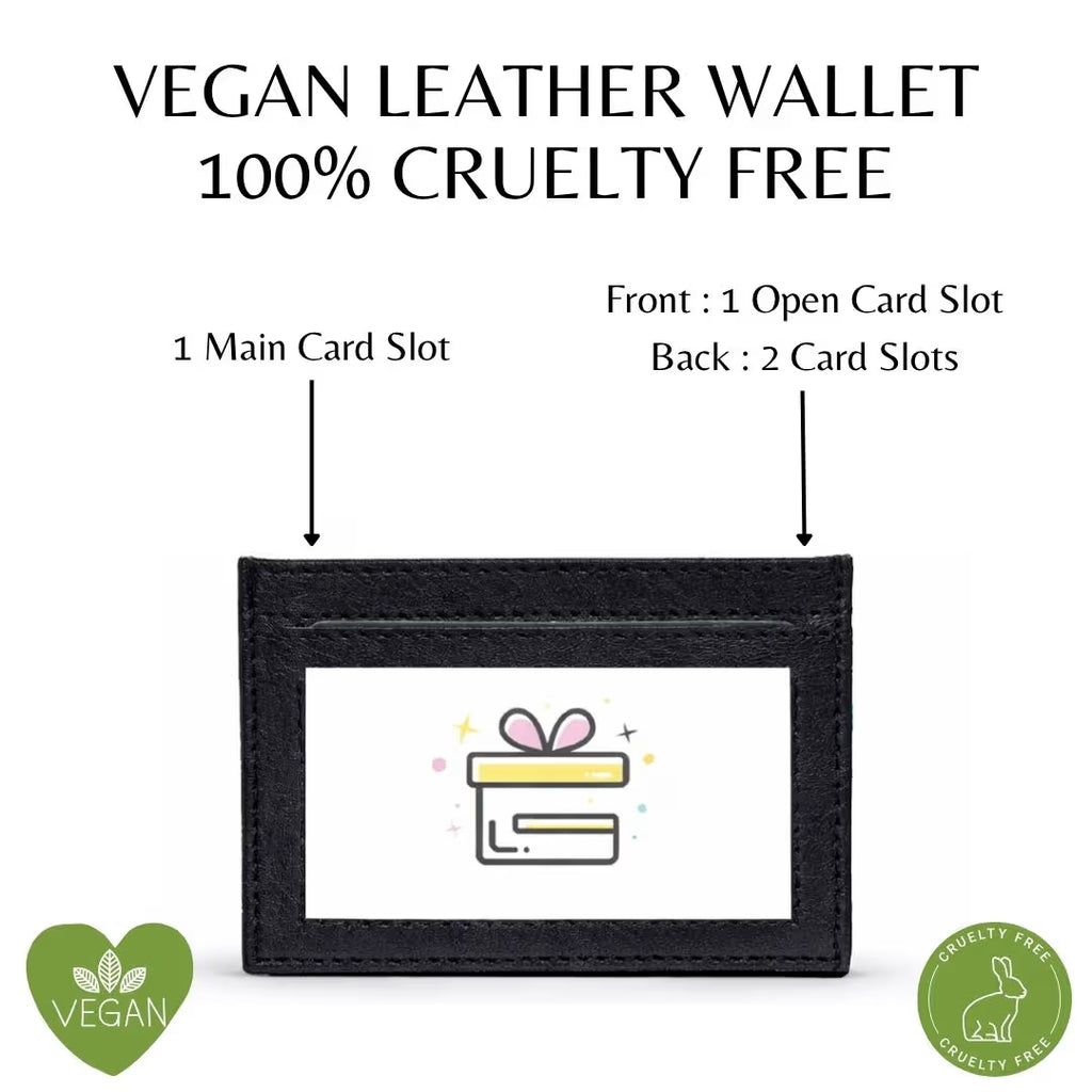 Personalized RFID Protected Chain Wallet with Card Holder - Black