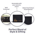Personalized RFID Protected Chain Wallet with Card Holder - Black