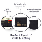 Personalized RFID Protected Vegan Leather for Men Wallet - Black