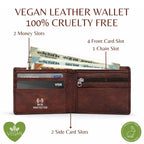 Personalized RFID Protected Chain Wallet with Card Holder - Brown