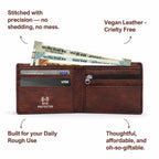 Personalized RFID Protected Chain Wallet with Card Holder - Brown