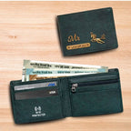 Personalized RFID Protected Chain Wallet with Card Holder - Green