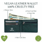 Personalized RFID Protected Chain Wallet with Card Holder - Green