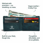 Personalized RFID Protected Vegan Leather for Men Wallet - Green