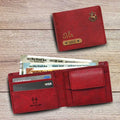 Personalized RFID Protected Vegan Leather Coin Pocket Wallet - Maroon