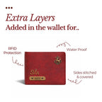 Personalized RFID Protected Vegan Leather Coin Pocket Wallet - Maroon