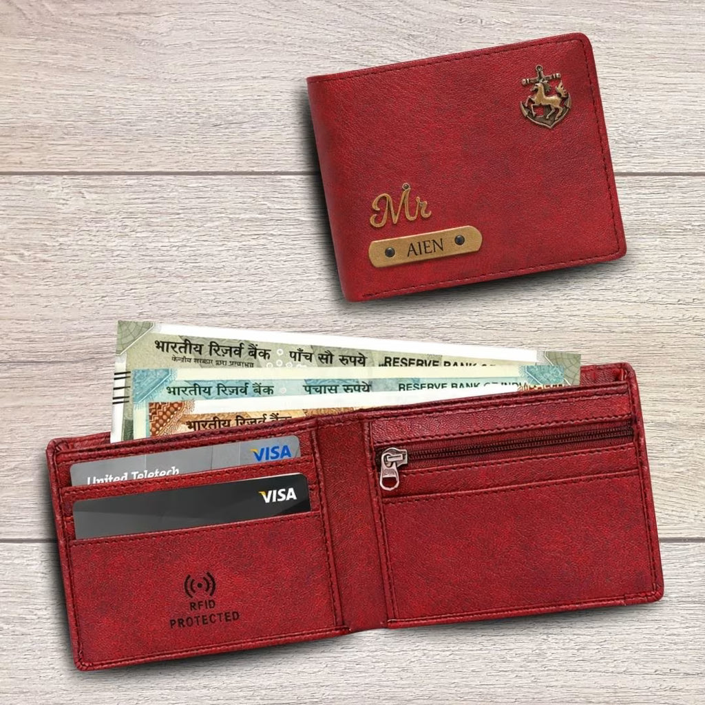 Personalized RFID Protected Chain Wallet with Card Holder