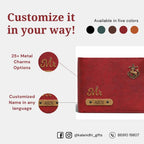 Personalized RFID Protected Chain Wallet with Card Holder - Maroon