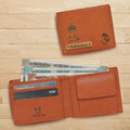 Personalized RFID Protected Vegan Leather Coin Pocket Wallet - Tan