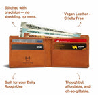 Personalized RFID Protected Vegan Leather for Men Wallet - Tan