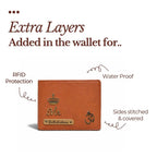 Personalized RFID Protected Vegan Leather for Men Wallet - Tan